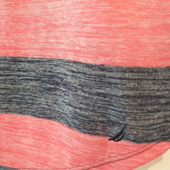 Nautica Womens Red Black Striped T-Shirt Size XS Top Keyhole Back Button Tee New - Picture 6 of 13